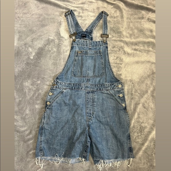 GAP Denim - Gap Denim Shortall Overall Shorts Size S Fraying